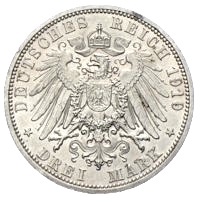 3 Mark Sachsen Weimar Eisenach Wilhelm Feodora 1910