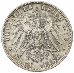 3 Mark Württemberg Wilhelm II 1909