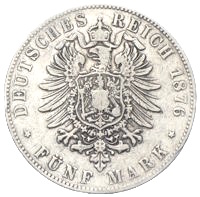 5 Reichsmark Baden Friedrich 1876