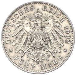 5 Mark Sachsen Albert 1902