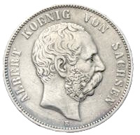 5 Mark Sachsen Albert 1875