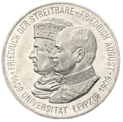 Universität Leipzig 1909 5 Reichsmark