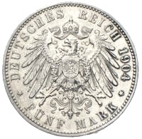 5 Reichsmark Sachsen Georg 1904