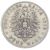 5 Mark Württemberg Karl 1876