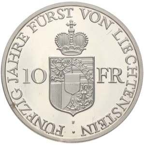 Münzen des Fürstentums Liechtenstein 10 fr Silber