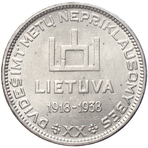10 Litu 1938. 20 Jahre Litauische Republik. Anton Smetona.