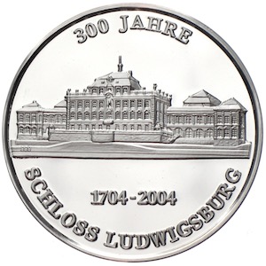 300 Jahre Schloß Ludwigsburg Medaille Silber