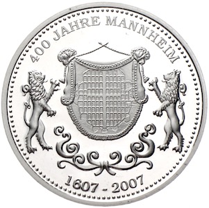 Mannheim Silber Medaille 400 Jahre 2007