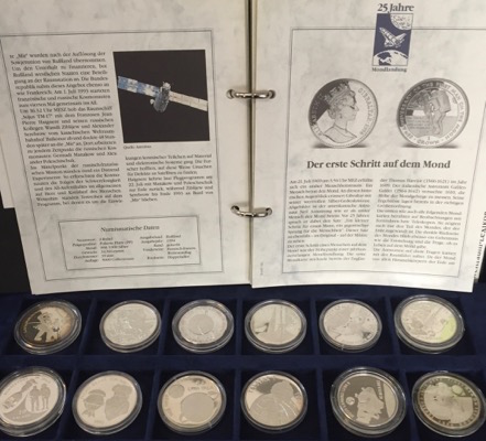 MDM 25 Jahre Mondlandung Silber-Gedenkmünzen Sammlung Weltraumchronik