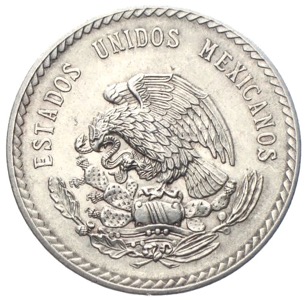 Mexiko Cinco Pesos 1948 Silber