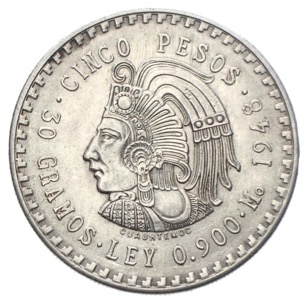 Mexiko 5 Pesos Silber