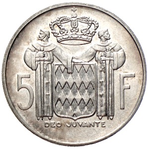 Monaco 5 Francs Rainier III 1960