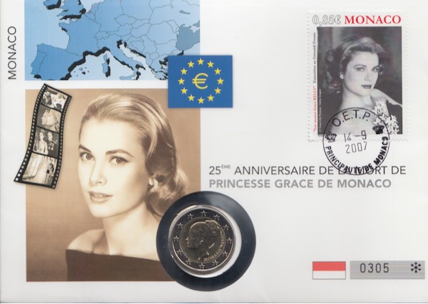 Monaco Numisbrief 2 Euro Grace Kelly 2007