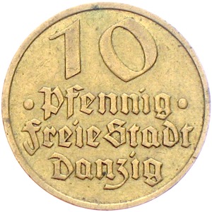 Danzig 10 Pfennig Pomuchel (Dorsch)