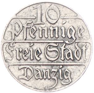 Danzig 10 Pfennig Stadtwappen