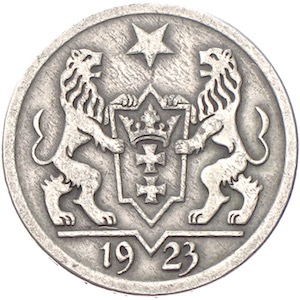 Danzig 2 Gulden Silber 1923