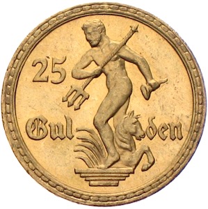 Danzig 25 Gulden Goldmünze 1930
