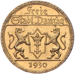 Danzig 25 Gulden goldmünze