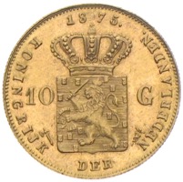 Niederlande 10 Gulden 1875 Wilhelm III. Gold