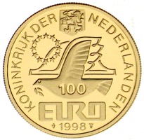 100 Euro Medaille von 1998 zum 400. Geburtstag von Maarten Harpertszoon Tromp