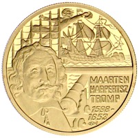 100 Euro Medaille Gold von 1998 zum 400. Geburtstag von Maarten Harpertszoon Tromp