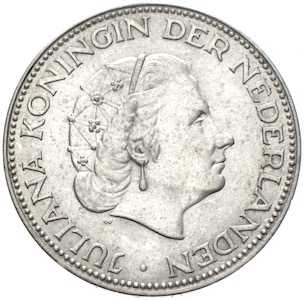 Niederlande 2 1/2 Gulden Juliana 1961