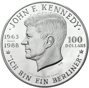 Niue 100 Dollars Kennedy 1988 5 Unzen Silber