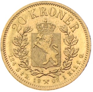 Norwegen 20 Kronen 1902