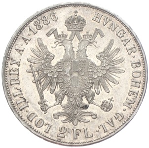 2 Florin Silber Doppelgulden 8 Florin Franz Joseph Franc Ios Austriae Imperator