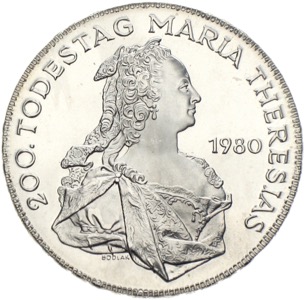 Maria Theresia 500 Schilling 1980