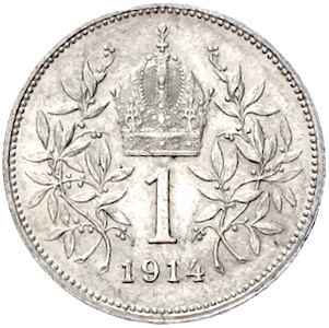 Österreich 1 Krone 1914 Kaiserreich Silber