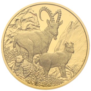 Österreich 100 Euro Gold Wildtiere Steinbock