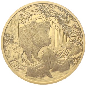 Österreich 100 Euro Gold Wildtiere Wildschwein