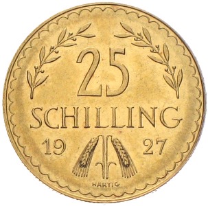 Österreich 25 Schilling 1927 in Gold