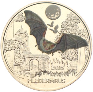 3 Euro Österreich fledermaus Tiertaler