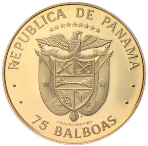  Gold Gedenkmünze 75 Balboas Panama 1978