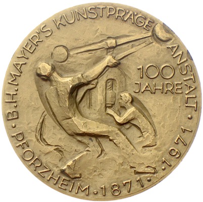 Pforzheim B.H.Mayer Medaille 100 Jahre