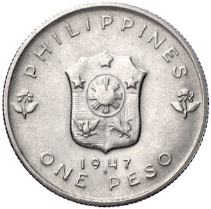 Philippinen Peso Douglas Mac Arthur 1947