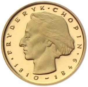 2000 Zlotych 1977 Fryderyk Chopin 1810 - 1849 Gold