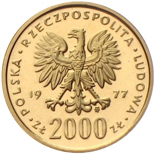 2000 Zlotych 1977 Fryderyk Chopin 1810 - 1849