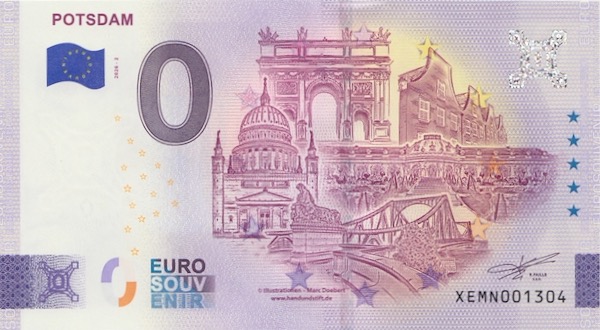 0 euro Souvenirschein Potsdam