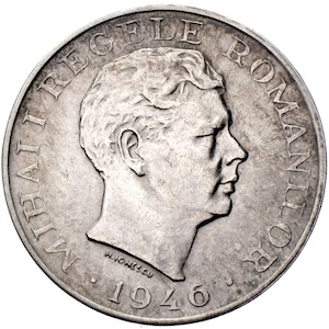 100000 Lei Rumänien Mihai I. 1946 Silber