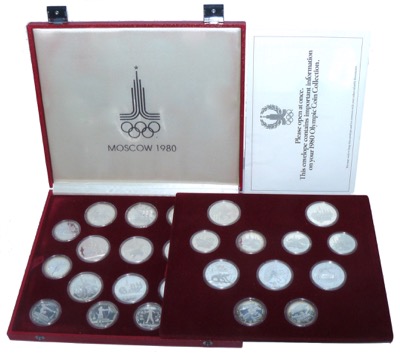 Silbermünzen Olympiade Moskau 1980 