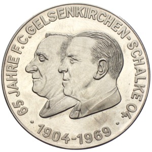 Schalke 04 - 65 Jahre 1969 Silbermedaille Szepan und Kuzorra