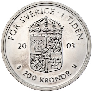 200 Kronen Schweden Carl Regierungsjubiläum 2003 Silber
