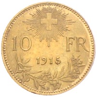 Schweiz Vreneli 10 Franken Gold 1915