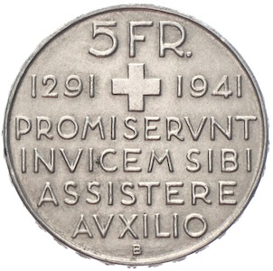 5 Franken 1941 B  Rütlischwur