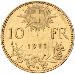 10 Franken Vreneli 1911 Schweiz