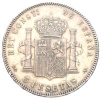 Spanien 5 Pesetas Alfonso III 1898