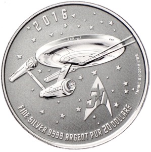 Star Trek 50th Anniversary Canada 20 Dollars Enterprise 2016
